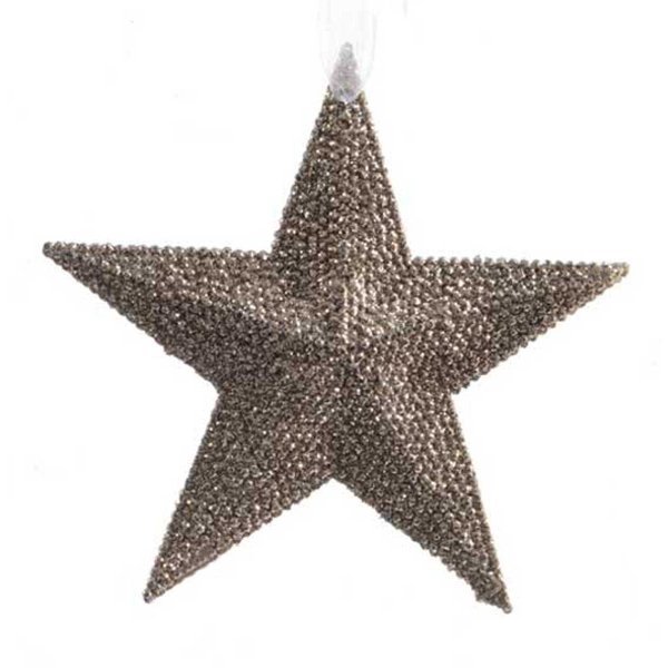 Χριστουγεννιάτικο Κρεμαστό Χρυσό Αστέρι, με Στρας (8cm)